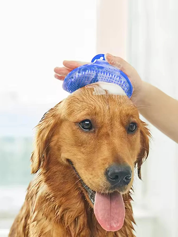 Soft Rubber Pet Bath Brush – Grooming & Massage Glove